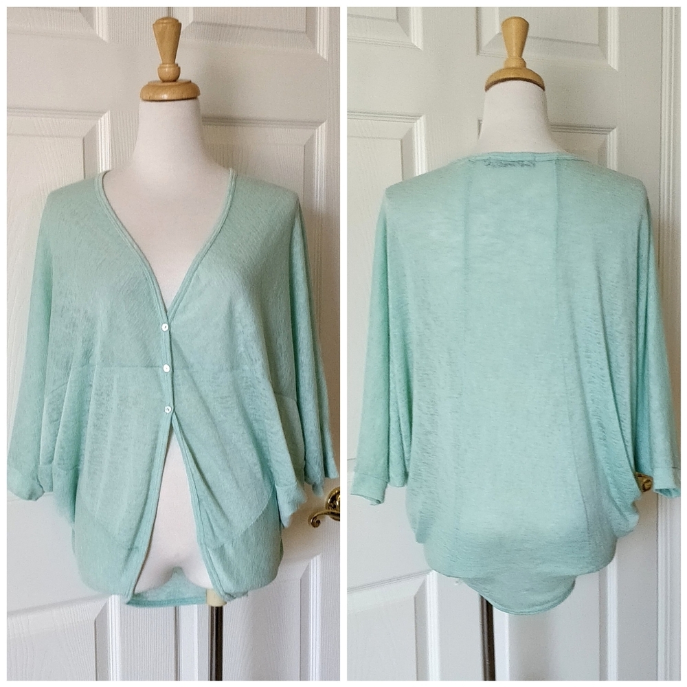 3/$25 Elodie mint green batwing cardigan sweater - Picture 1 of 6